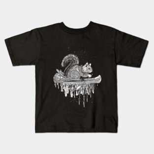 Squirrel in a canoe Kids T-Shirt